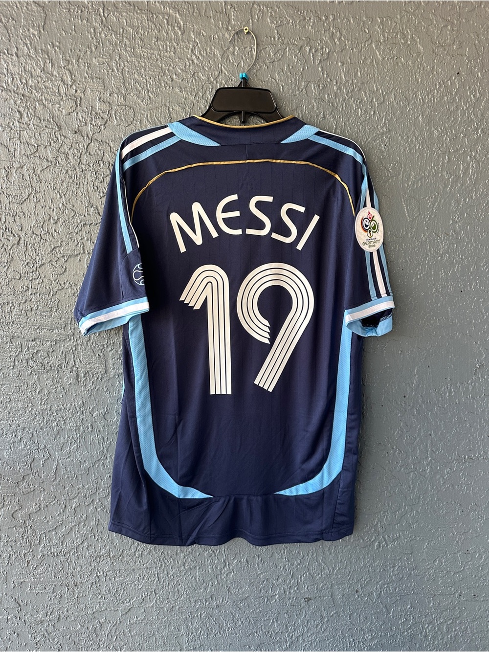 Messi Argentina 2006 World Cup Away Blue Retro Soccer Jersey Men
